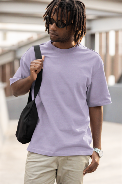 Lavender Plain Oversized T-shirt