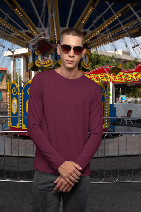 Brocode24x7 Maroon Full Sleeve T-Shirt